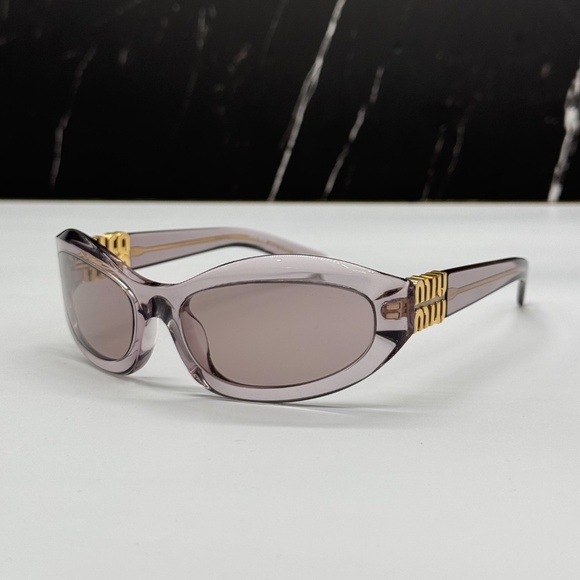 NEW MIU MIU SUNGLASSES MU14ZS 12W20I OVAL PURPLE WOMEN SMU 14Z 12W20I EYEWEAR - Picture 2 of 12